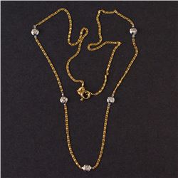 Ladies Necklace in Yellow and White 18K Gold with Diamonds
