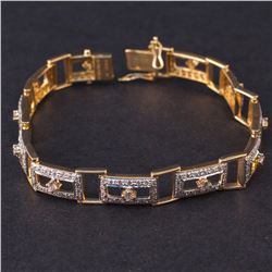 Ladies Bracelet in Yellow 18K Gold with Diamonds