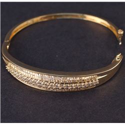 Ladies Bracelet in Yellow 14K Gold with Diamonds