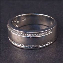 Men's Ring in White 14K Gold with Diamonds