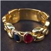 Image 1 : Ladies Ring in Yellow 18K Gold with Ruby and Sapphire