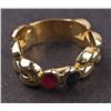Image 2 : Ladies Ring in Yellow 18K Gold with Ruby and Sapphire