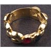 Image 3 : Ladies Ring in Yellow 18K Gold with Ruby and Sapphire