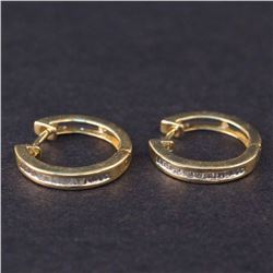 Earrings in Yellow 10K Gold with Diamonds