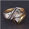 Image 1 : Ladies Ring in White and Yellow 14K Gold with Diamonds