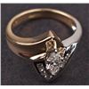 Image 2 : Ladies Ring in White and Yellow 14K Gold with Diamonds