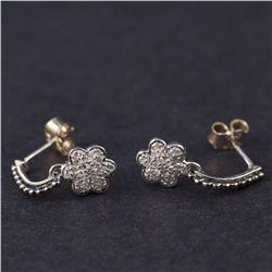 Earrings in White 14K Gold with Diamonds