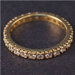 Ladies Eternity Ring in Yellow 18K Gold with Diamonds