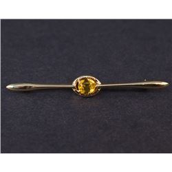 Ladies Brooch in Yellow 14K Gold with Sapphire