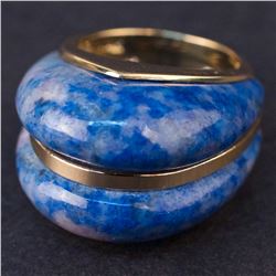 Ladies Ring in Yellow 14K Gold with Lapis Lazuli