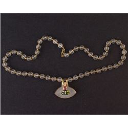 Ladies Necklace in Yellow 18K Gold with Diamonds