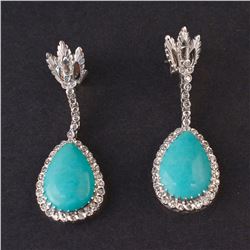 Earrings in White 18K Gold with Diamonds