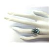 Image 4 : 6.99CTW Natural Aquamarine And Diamond Ring In 14K Solid White Gold