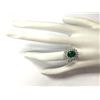 Image 4 : 2.75CTW Natural Emerald And Diamond Ring 14K Solid White Gold