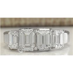 3.50 CTW Natural Diamond Ring 14k Solid White Gold