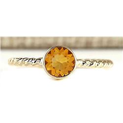 1.00 CTW Natural Citrine Ring In 14k Yellow Gold