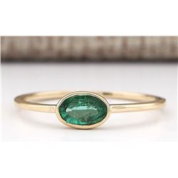 0.50 CTW Natural Emerald Ring In 14k Yellow Gold