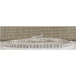 3.85CTW Natural Diamond Bracelet In 14K Solid White Gold