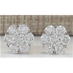 2.80CTW Natural Diamond Earrings 14K Solid White Gold