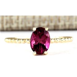 1.31 CTW Natural Pink Tourmaline Ring In 14k Yellow Gold