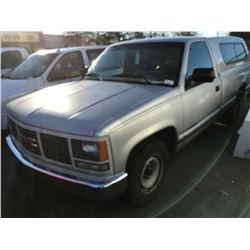 1993 GMC SIERRA SL 2500, 2 DR PU, GREY, VIN # 1GTFC24K8PE510215