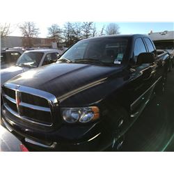 2005 DODGE RAM 1500, 4 DOOR PU, BLUE, VIN # 1D7HU18D75S126040