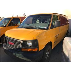 2004 GMC SAVANA 3500, 2 DR CARGO VAN, YELLOW, VIN # 1GTHG35U141225524