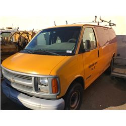 2001 CHEVROLET EXPRESS 3500, 2 DR CARGO VAN, YELLOW, VIN # 1GCHG35R211131224