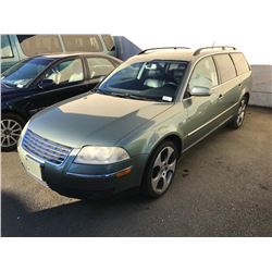 2002 VOLKSWAGEN PASSAT 4 MOTION, 4 DOOR STATIONWAGON, GREY, VIN # WVWYH63B42E202079