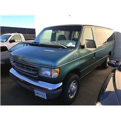 1998 FORD E-350, 3 DOOR PASS VAN, GREEN, VIN # 1FBSS31S5WHA08033