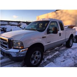 2003 FORD F-350 SUPERDUTY TURBO DIESEL, 2 DOOR PU, WHITE, VIN # 1FTSX31P43EC33646