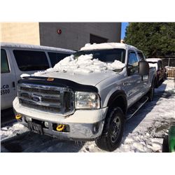 2007 FORD F-250 XLT SUPERDUTY, 4 DOOR PU, WHITE, VIN # 1FTSW21P07EA37495