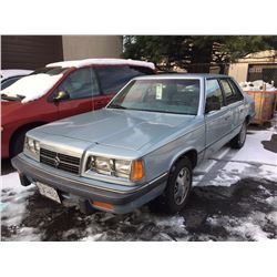 1988 DODGE 600, 4 DOOR SEDAN, BLUE, VIN # 1B3BE36K7JC127835