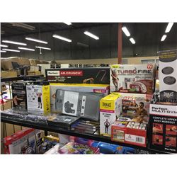 SHELF LOT OF HOME EXERCISE EQUIPMENT