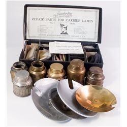 A Large Collection of Carbide Lamp Parts