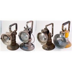 Four Different Large Handheld Carbide Lamps