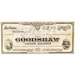 Goodshaw Mining Company Stock, Bodie, Cal. by Grafton T. Brown Lithographer