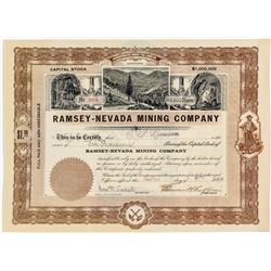 Ramsey-Nevada Mining Company Stock Certificate