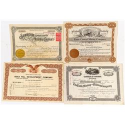 Four Tintic, Utah Mining Stock Certificates