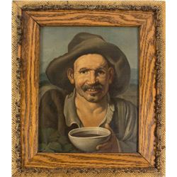 Original Oil Painting of a Miner
