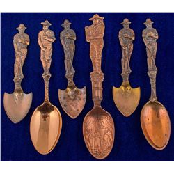 Six Copper Mining Spoons