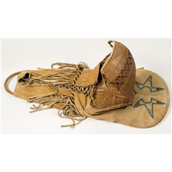 Beaded, Buckskin-covered Willow Cradleboard