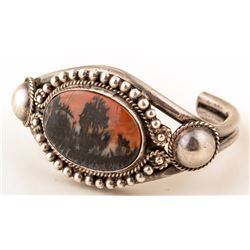 Vintage Moss Agate/Sterling Bracelet