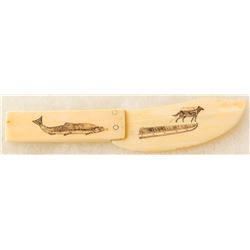Aleut, Engraved Ivory Knife