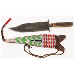 Plains Indian Knife and Beaded Sheath