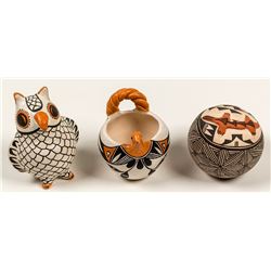 3 Acoma Pottery Pieces