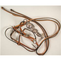 Silver Overlay Bit, Headstall & Reins