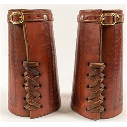 Leather Cuffs w/ Tooled Buffalo Image