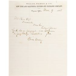 Early Wells Fargo Virginia City Letterhead