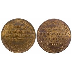 Joseph Brothers Store Card Token (Gold Rush Jeweler) (San Francisco, California)